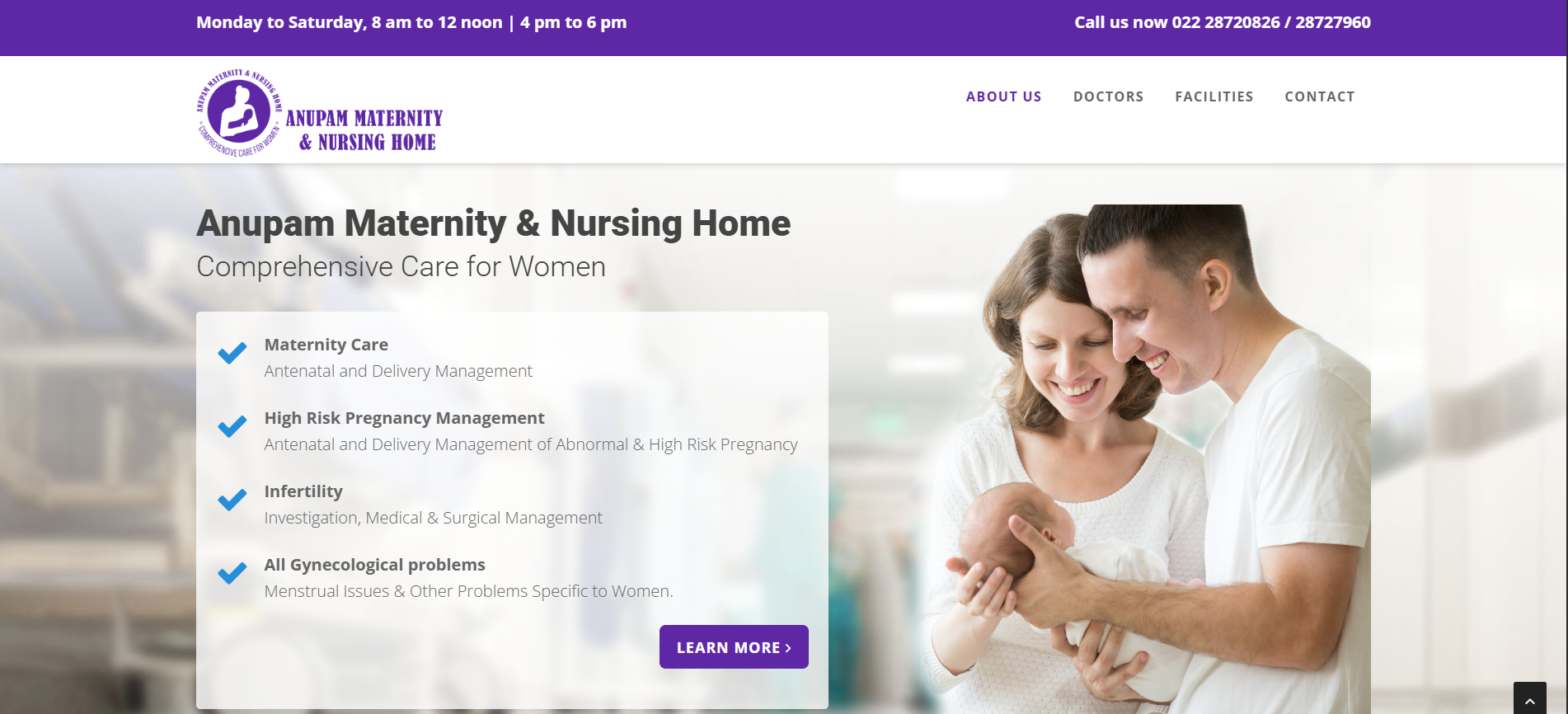 Homepage screenshot of anupamhospital.co.in