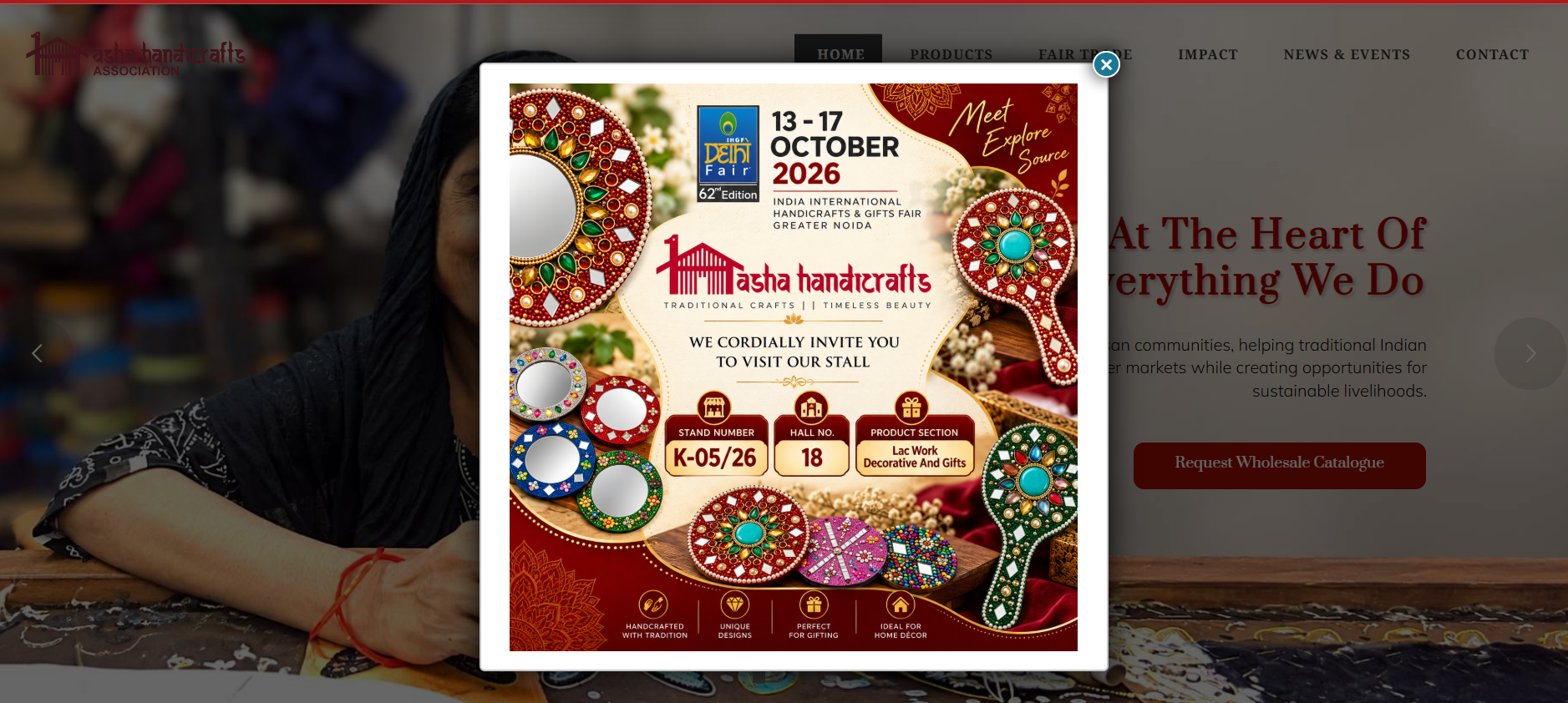 Asha Handicrafts website screenshot