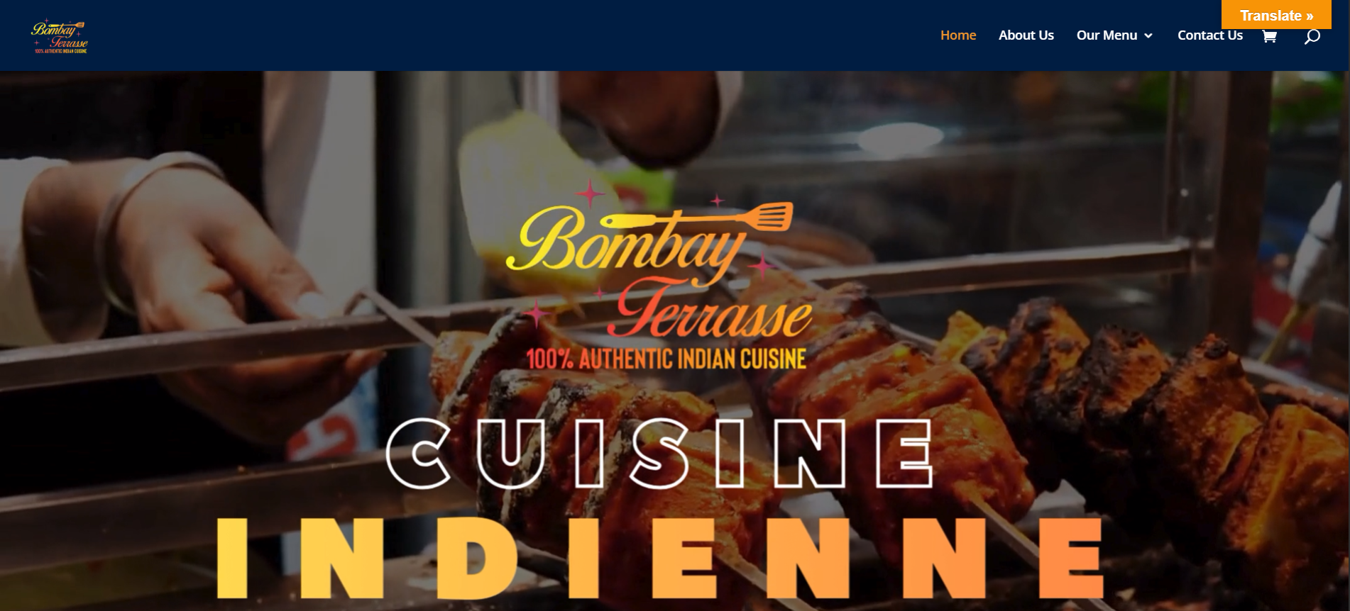 Homepage screenshot of bombayterrasse.fr