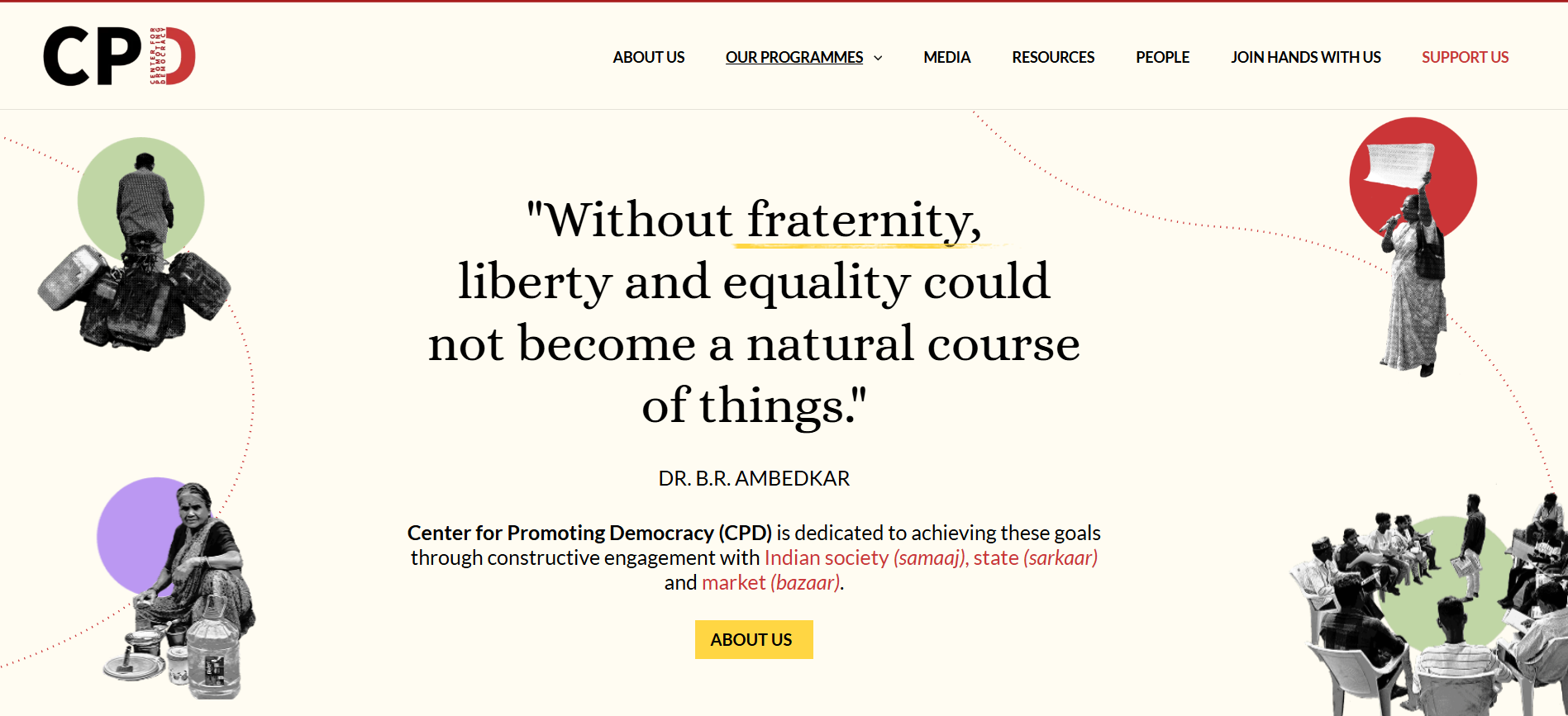 Homepage screenshot of cpdindia.org