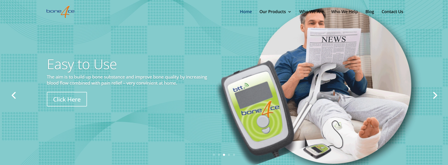 Homepage screenshot of fracturehealing.com.au