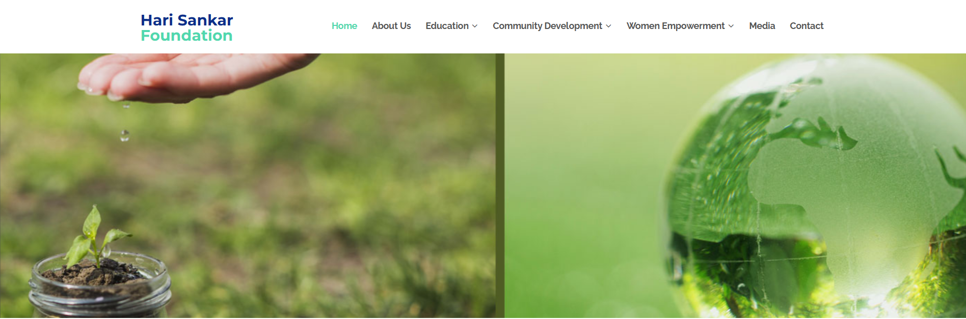 Homepage screenshot of harisankarfoundation.org