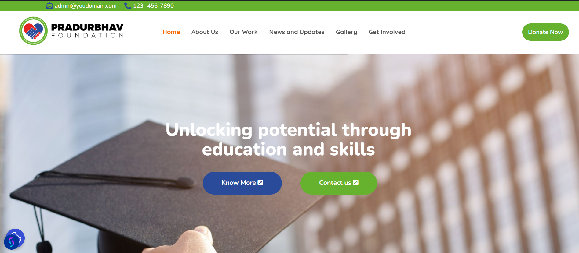Homepage screenshot of pradurbhav.com